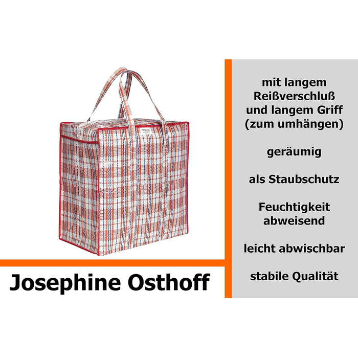 Josephine Osthoff Unisex Heavy-Duty Waterproof Storage Bags, Durable & Versatile, with Zipper for Moving & Shopping, 75L Capacity, Up to 20 kg Load, Black, Pack of 9 (Assorted 3-Piece)