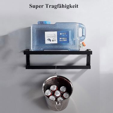 Тримач для рушників на стіну, чорний мат, з подвійними перекладинами, нержавіюча сталь, 100 см, для ванної кімнати