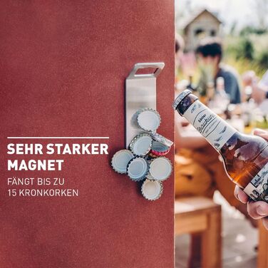 Магнітний настінний відкривачка höfats Johnny Catch Magnet для пляшок, з уловом до 20 кришок