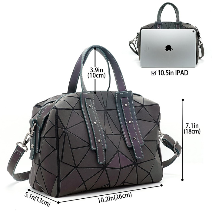 Геометричний гаманець жіночий світловідбиваючий, сумка через плече голографічна Geometrisches Portemonnaie (Cb-02)