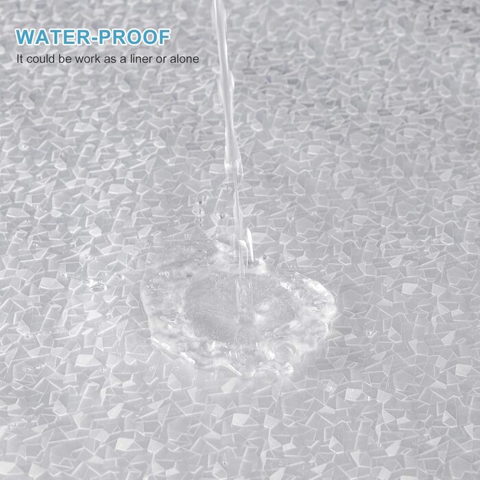 Шторка для душу Furlinic Anti-Schimmel, водовідштовхувальна, прозора, EVA, 120x180 см, 3D ефект, 8 люверсів, оздоблений камінням