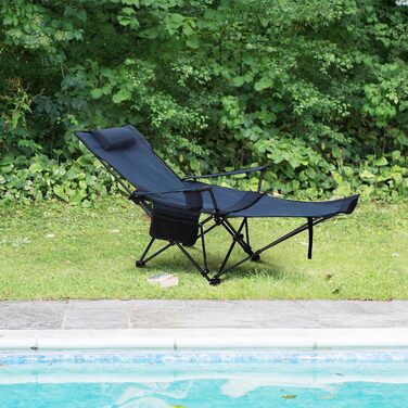 Набір кемпінгових стільців WOLTU 2 шт. з підставкою для ніг, блакитний - пляжний, рибальський, складаний стілець з підсклянником та сумкою для зберігання