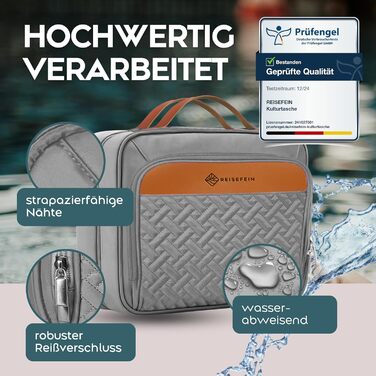 Косметичка для жінок велика 3-в-1 з гачком для підвішування, 4 відділення, відділення для прикрас та косметичка – практична дорожня косметичка сірого кольору