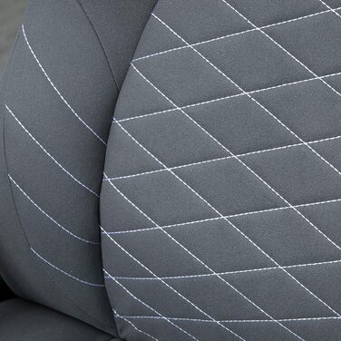 Крісло офісне Vinsetto, ергономічне, комп'ютерне з регульованими підлокітниками та функцією гойдання, м'яке крісло, мікрофібра, темно-сіре