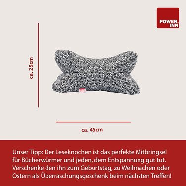 POWER INN Велике подушко-підголівник для читання 44x23 см | Подушка-підголівник як книжка-підставка та подушка для читання | Можна прати при 60°C з високоякісного дизайнерського друку 100% бавовни (бавовна, фіолетовий) Фіолетова бавовна