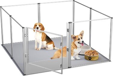 Клітка для собак BingoPaw: простора клітка-вольєр 120x120x61 см з дверцятами та водонепроникним дном, 8-секційна, 60 см висота, для квартири