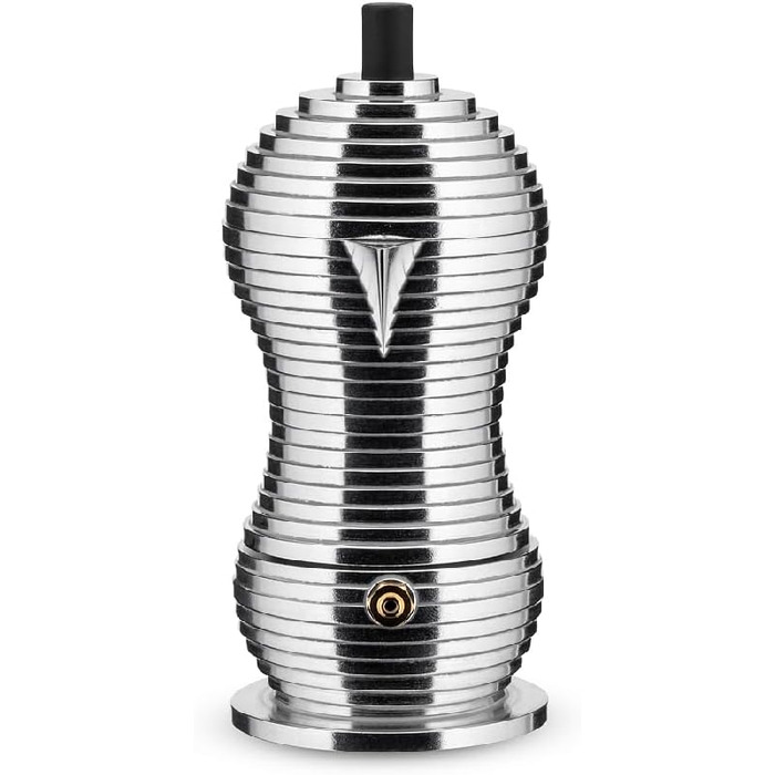 Еспресо-машина Alessi Pulcina, 6 чашок, алюміній, чорний, 8.3 x 10.5 x 35 см
