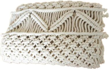 DÉCOCO Macrame Table Runner, Hand-Woven Boho Wedding Table Decoration Bedspread Blanket, 35 cm x 240 cm
