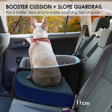 Автомобільний лежак для собак Mozvvco - зручний та м'який, 2-в-1, чорний