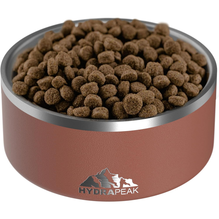 Миска для собак Hydrapeak, неслизька з нержавіючої сталі, велика та маленька, 907 мл / 1,8 л, різні розміри, (4 чашки, Графіт) Сіра (Графіт//Nature's Delight)