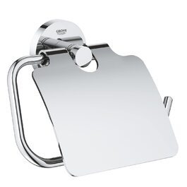 Тримач для туалетного паперу GROHE Essentials хромований, з кришкою, без свердління (клейовий монтаж), 40367001