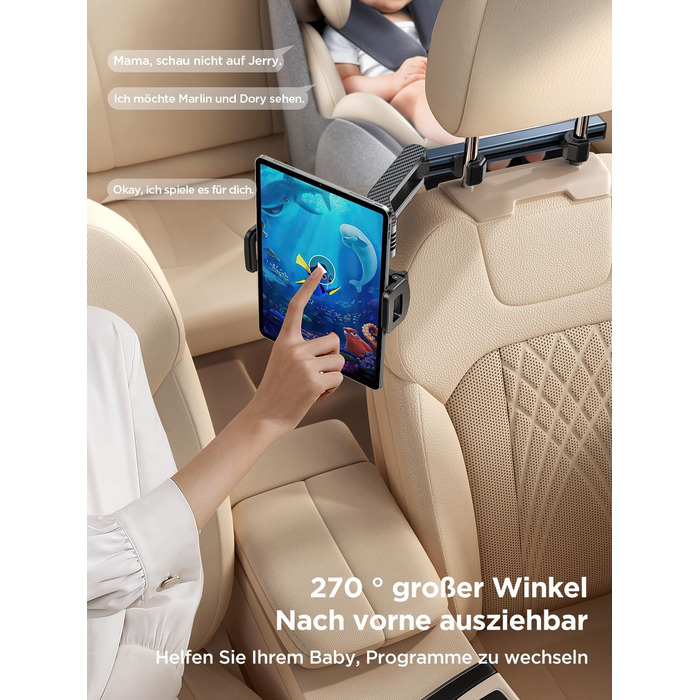 Тримач для планшета Joyroom у автомобіль для підголівника, сумісний з iPad/Galaxy Tab/Fire/Switch (4.7–12.9 дюймів)