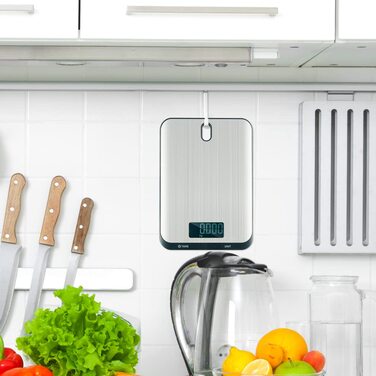 Кухонні ваги QL: цифрові, до 10 кг, з нержавіючої сталі, LCD дисплеєм та функцією тарування. Ідеальні для випічки та приготування їжі. Чорний колір.