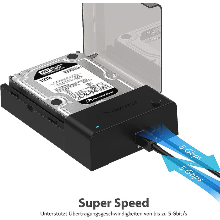 Док-станція для HDD/SSD SATA 2.5'/3.5' Sabrent – USB 3.0, 5Gbps, зовнішній корпус
