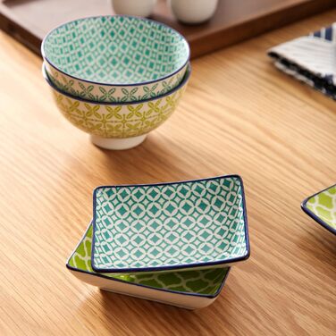 Набір посуду Vancasso HARUKA Sushi Set для суші (8 предметів) з порцеляни, японський стиль, для 2 осіб, включає тарілки для суші та соусники
