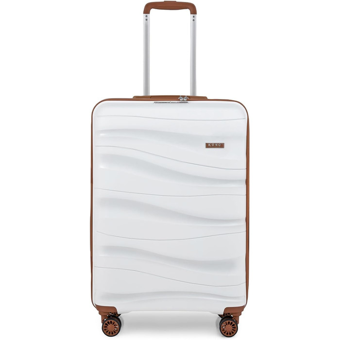 Чемодан-валіза KONO 55см: легкий, з TSA замком та 4 колесами (чорний)