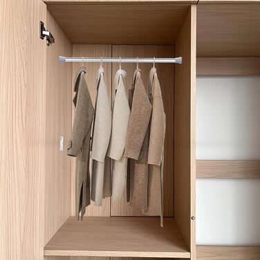 Штанга для штор без свердління AIZESI, 70-120 см, телескопічна, діаметр 22 мм, срібна