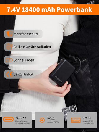 Обогревна куртка для жінок з Powerbank 18400 mAh, 10 зон обігріву, флісова куртка Feece, тепла куртка з акумулятором, зимовий одяг з обігрівом (L)