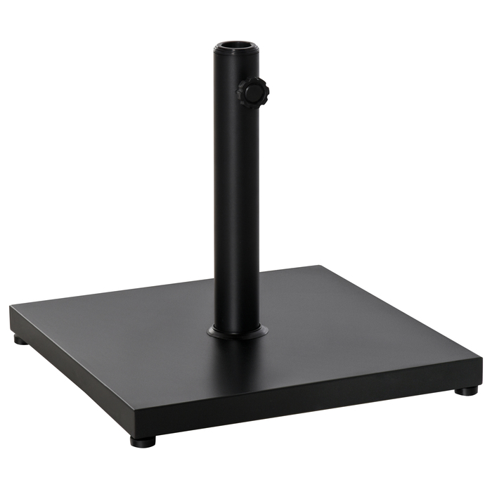 Outsunny Parasol Stand Umbrella Holder Metal Black 45x45x39 cm for Ø35/38/48 mm Umbrellas stable & robust