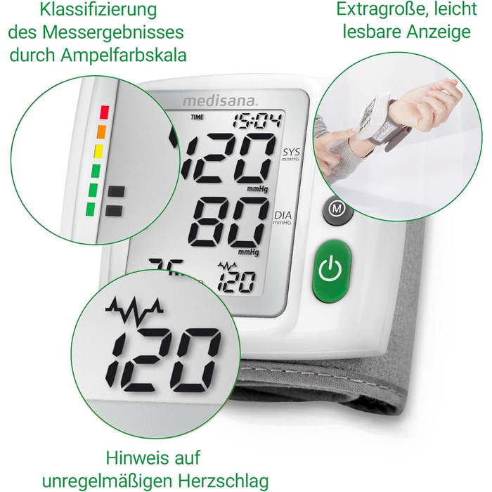 Тонометр на зап'ястя Medisana BW 315: точний вимір артеріального тиску та пульсу, функція виявлення аритмії, пам'ять