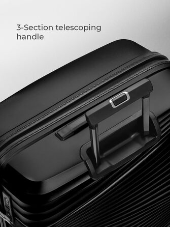 Ultra-light Hard Shell Checked Luggage | Large XL Trolley 50 x 32 x 75 cm | 103 Liters | 3.63 Kg Polypropylene | TSA Lock (Collection 02) (Black Metallic, Suitcase L (75 cm))