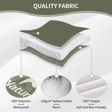 Naturehike 3-Season Quilt Sleeping Bag - Lightweight, Waterproof, Splittable for Adults