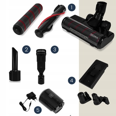 Вертикальний бездротовий пилосос Zeegma 3в1 з функцією вологого прибирання, HEPA-фільтром та LED-підсвіткою, 250 Вт, білий