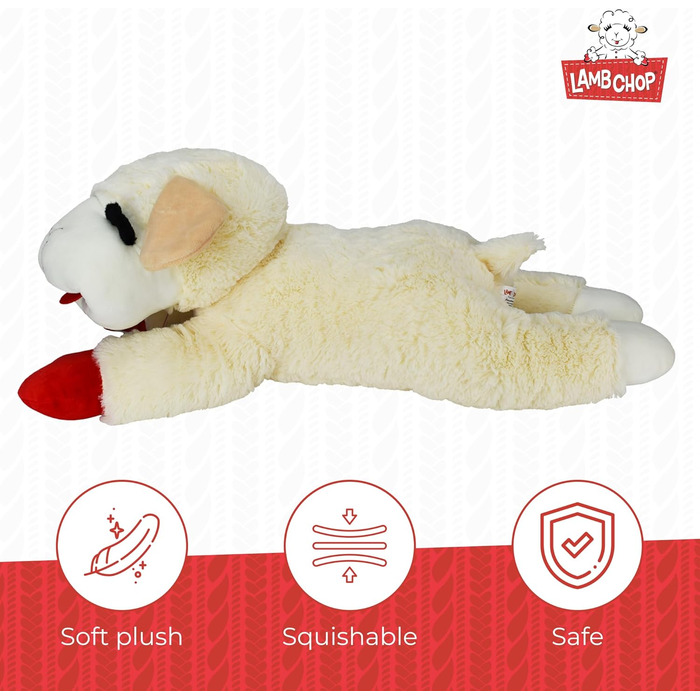 Іграшка для собак Multipet Lamb Chop Jumbo, плюшева, 61 см, біла, офіційна ліцензія