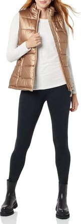 Жіноча жилетка Amazon Essentials з пухом, середньої щільності, на блискавці, темно-зелена (S, металевий тауп)