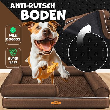 Ортопедичне ліжко для собак Lovpet® з подушкою та мискою, 3 іграшки, для малих, середніх та великих собак, знімний та пральний чохол, 91x71x22 см