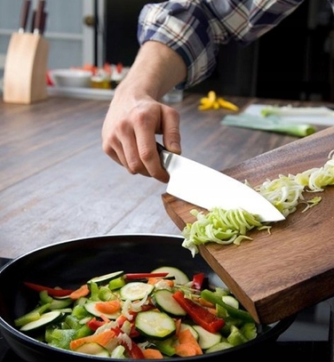 Набір ножів Gerlach Deco Black (5 предметів) у дерев'яному блоці з дощекою та точилом