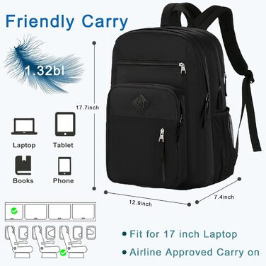 Чорний рюкзак для ноутбука 15.6