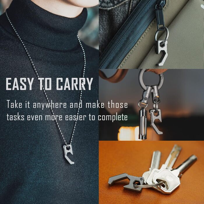 KeyUnity KA13 Titan Bottle Opener Keychain, 2-in-1 EDC Keychian Tool - Bottle Opener & Screwdriver, suitable for all glass bottle caps