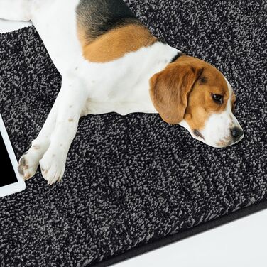 Килимок для дому та ванної кімнати SHACOS, 80x120 см, чорно-сірий, швидковисихаючий, з антиковзаючою основою