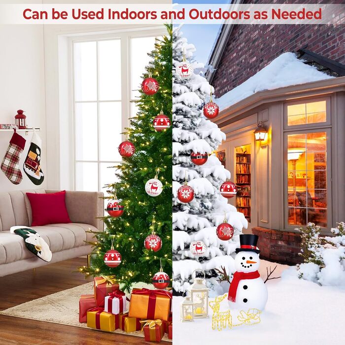 Набір прикрас на ялинку: 30 пластикових кулі діаметром 6 см (червоні та білі)