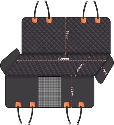 Захисний чохол на сидіння для собак, для авто, SUV та вантажних машин з сіткою у вікно, стійкий до подряпин, ковзання та води, з поворотком для повідка (Рожевий). Чохол на сидіння та поводок для собак (Чорний)