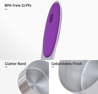 Measuring Cups: U-shaped 18/8 Stainless Steel Measuring Cups and Spoons Set with 10 Pieces, Thicker Grip, American (Multicolor)