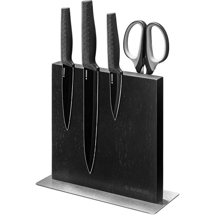 Navaris Double-Sided Magnetic Knife Strip - Magnetic Knife Block, Knife Board, Double-Sided Magnetic Holder - Unmounted Knife Holder