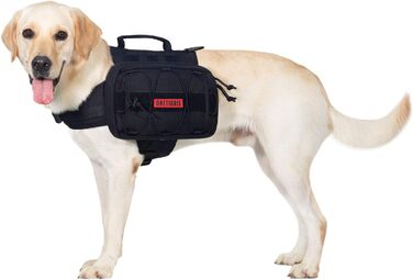 OneTigris Mammoth Hunderucksack 2.0: Рюкзак для собак середніх та великих порід (L, Чорний) 53 x 5 x 17 см
