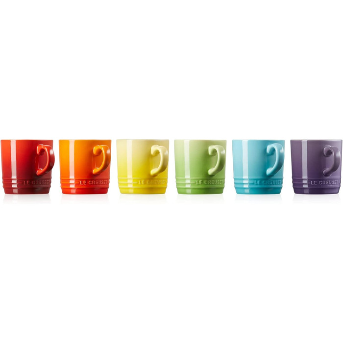 Le Creuset 6-Piece Cappuccino Cup Set, 200 ml each, Rainbow, 79114208359030