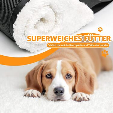 Регульована переноска для собак, підтримуюча перетяжка для реабілітації, поранених, травмованих або літніх собак - шлейка для собак як допоміжний засіб для ходьби для малих та великих собак (Білий, M)