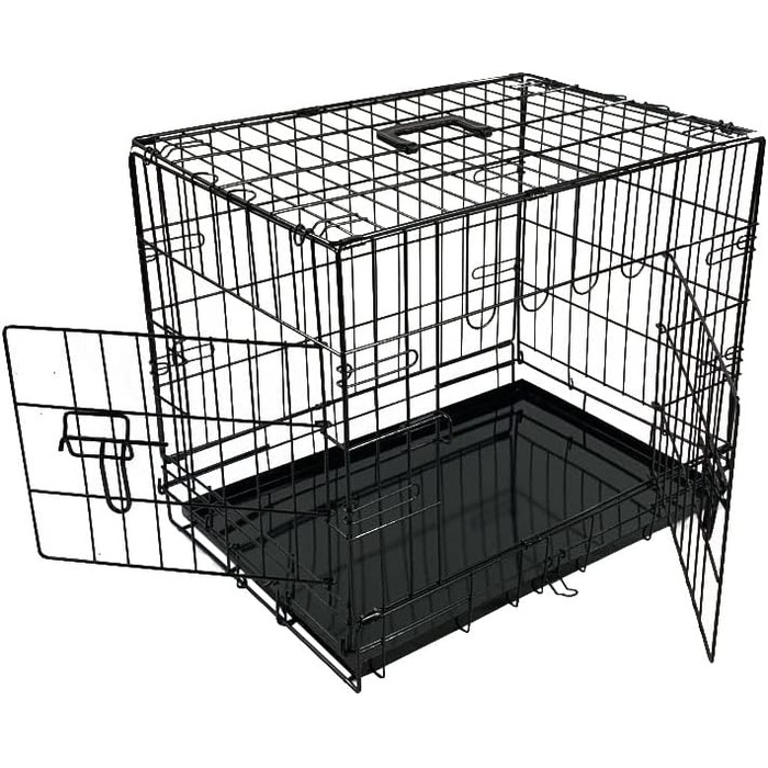 Металевий вольєр для собак Bunny Business, складна конструкція, 2 двері, пластик, XL, 107x69x76 см