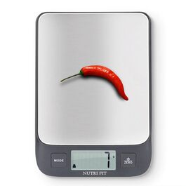 Кухонні ваги NUTRI FIT: цифрова вага з нержавіючої сталі, ультраплоска, LCD-дисплей, 5 кг, 4 одиниці вимірювання
