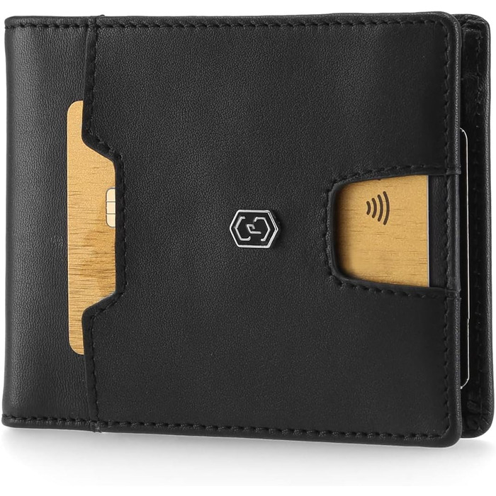 ZNAP® Slim Wallet - Тонкий картхолдер для чоловіків | RFID захист | Чорний | 8 карт
