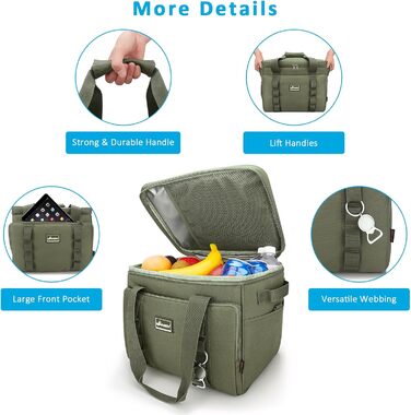 UPEELIFE Cooler Bag 24L, Large Foldable Lunch Bag Insulated Bag, Waterproof Picnic Bag, Cooler Bag with Shoulder Strap for Picnics, BBQs, Shopping, Beach, Camping