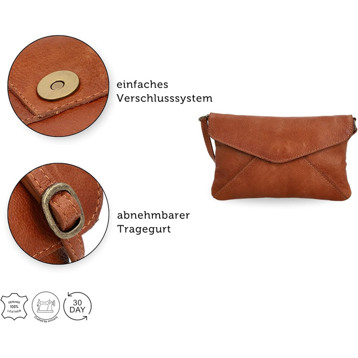 Сумка Gusti Leder Karisma Vintage – шкіряна сумка-листоноша коричневого кольору з магнітним закриттям та регульованим ремінцем