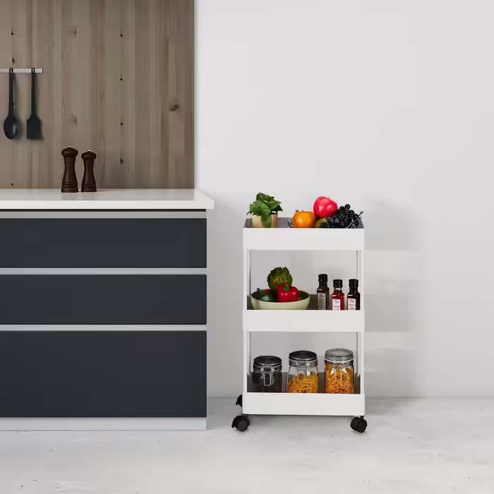 Relaxdays 3-Tier Rolling Cart
