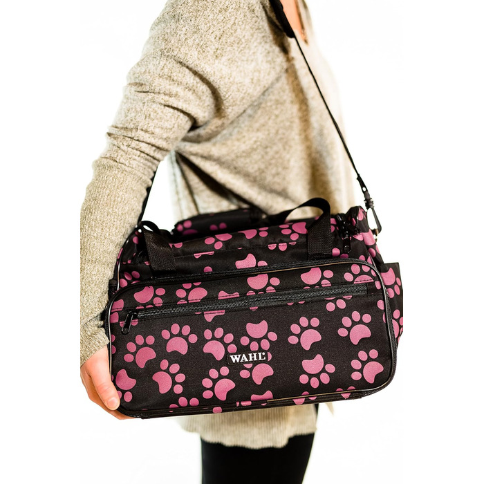 Професійна сумка для подорожей Wahl для тварин – сумка-органайзер для аксесуарів з догляду за шерстю – для грумерів собак, котів та інших тварин – 72 см, блакитна сумка з блискавкою, блакитні відбитки лап