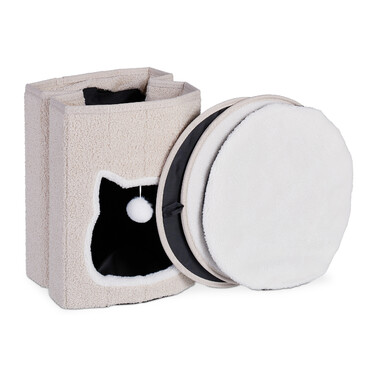 Relaxdays Foldable Cat Cave in Beige