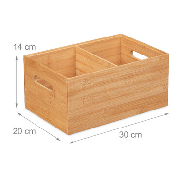 Relaxdays Storage Box with 2 Compartments and Handles